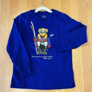 Polo by Ralph Lauren Kids Blue Ski Bear Long Sleeve Tee